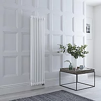 Milano Windsor White Traditional Vertical Electric Double Column Radiator 1500mm x 380mm without Thermostat