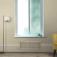 Milano Windsor Traditional Carbon Grey Horizontal Double Column Electric Radiator 600mm x 1190mm with White Backlit WiFi Thermostat