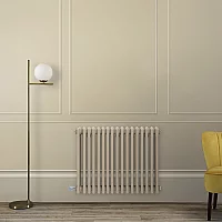 Milano Windsor Traditional Elk Brown Horizontal Double Column Electric Radiator 300mm x 1190mm with Black Backlit WiFi Thermostat