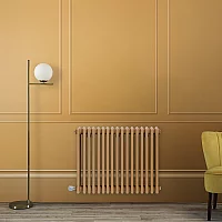 Milano Windsor Traditional Autumn Yellow Horizontal Double Column Electric Radiator 300mm x 1190mm with Black Backlit WiFi Thermostat