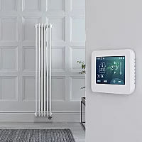 Milano Windsor White Traditional Vertical Electric Double Column Radiator 1500mm x 290mm with Touchscreen WiFi Thermostat