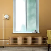 Milano Windsor Traditional Autumn Yellow Horizontal Double Column Electric Radiator 300mm x 785mm with Black Backlit WiFi Thermostat