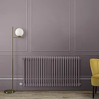 Milano Windsor Traditional Dahlia Purple Horizontal Double Column Electric Radiator 600mm x 605mm with White Backlit WiFi Thermostat