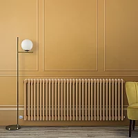Milano Windsor Traditional Autumn Yellow Horizontal Double Column Electric Radiator 600mm x 785mm with Black Backlit WiFi Thermostat