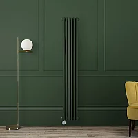 Milano Windsor Evergreen Vertical Traditional Electric Column Radiator Double Column 1500mm x 290mm with Cable Cover and No Thermostat