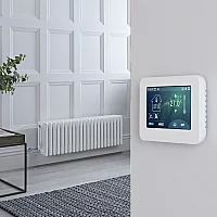 Milano Windsor White Traditional Horizontal Electric Four Column Radiator 300mm x 1010mm with Touchscreen WiFi Thermostat