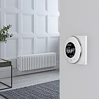 Milano Windsor White Traditional Horizontal Electric Four Column Radiator 300mm x 1010mm with WiFi Thermostat