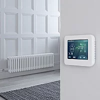 Milano Windsor White Traditional Horizontal Electric Triple Column Radiator 300mm x 1190mm with Touchscreen WiFi Thermostat