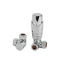 Milano Chrome Corner Thermostatic Radiator Valve and Lockshield