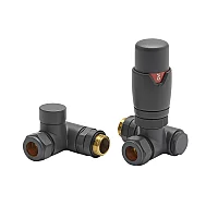 Milano Anthracite Thermostatic Dual Fuel Corner Radiator Valves