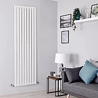 White Vertical Single Slim Panel Designer Radiator 1780mm x 630mm Milano Alpha