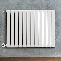 635mm x 840mm Electric Designer Radiator White Horizontal Single Panel with Hardwired WiFi Thermostatic Heating Element