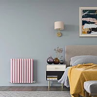 635mm x 590mm Pink Horizontal Single Panel Luxury Designer Radiator Milano Aruba