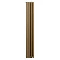 Milano Alpha Flat Panel Vertical Designer Radiator Double Panel 1600mm x 280mm Natural Brass