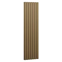 Milano Alpha Flat Panel Vertical Designer Radiator Double Panel 1600mm x 490mm Natural Brass