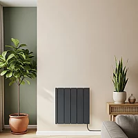 Anthracite 1000W Ceramic Core PlugIn Smart Electric Heater ECOSO Leo 568mm x 531mm