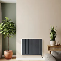 Anthracite 1800W Ceramic Core PlugIn Smart Electric Heater ECOSO Leo 568mm x 731mm