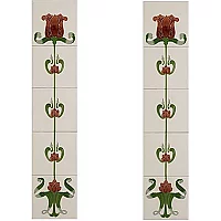Cast Tec Tulip Burgundy and Ivory Fireplace Tiles