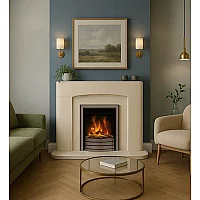 Axon Bow Limestone Fireplace
