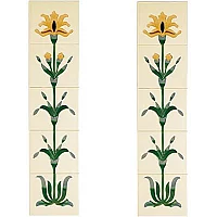 Cast Tec Oriental Iris Yellow and Honey Fireplace Tiles