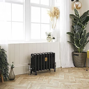 Milano Isabel Antique Graphite Cast Iron Radiator 4 Column H 357mm x W 271mm x D 175mm