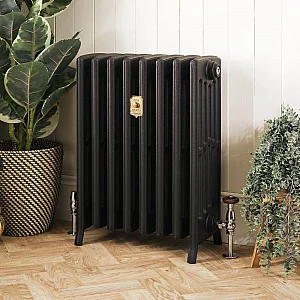 Milano Isabel Slate Black Cast Iron Radiator 6 Column H 660mm x W 2077mm x D 252mm