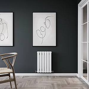 Milano Alpha White Horizontal Flat Panel Designer Convector Radiator 600mm x 420mm Double Panel