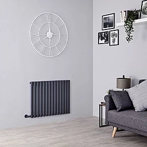 Milano Aruba Electric Anthracite Horizontal Designer Radiator 635mm x 826mm with Cable Cover and No Thermostat
