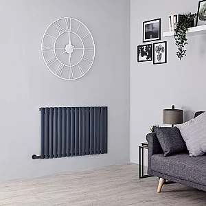 Milano Aruba Electric Anthracite Horizontal Designer Radiator 635mm x 1000mm with Cable Cover and No Thermostat