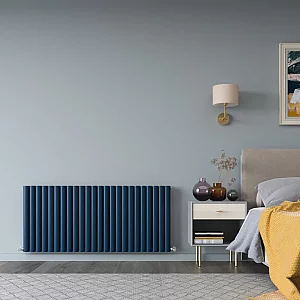 635mm x 1416mm Dark Blue Premium Horizontal Double Panel Designer Radiator Milano Aruba