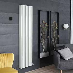 ECOSO Aruba Ardus White Dry Heat 2300W Vertical Electric Designer Radiator 1784mm x 472mm Double Panel Without Thermostat