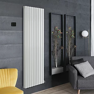 ECOSO Aruba Ardus White Dry Heat 3000W Vertical Electric Designer Radiator 1784mm x 590mm Double Panel Without Thermostat