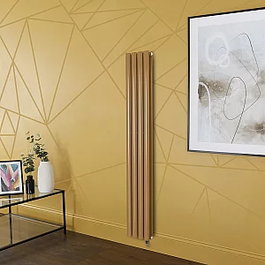 Milano Aruba Electric Autumn Yellow Vertical Designer Radiator 1600mm x 236mm Double Panel No Thermostat