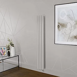 Milano Aruba Electric Pearl White Vertical Designer Radiator 1600mm x 236mm Double Panel No Thermostat