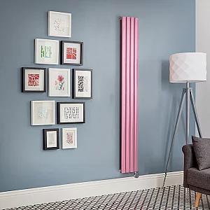 1600mm x 236mm Electric Pink Vertical Luxury Designer Radiator with Bluetooth Thermostat Milano Aruba