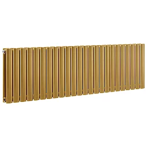 400mm x 1416mm Metallic Gold Double Panel Modern Radiator Milano Aruba