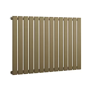 Single Panel Modern Radiator Natural Brass Horizontal 635 x 980mm