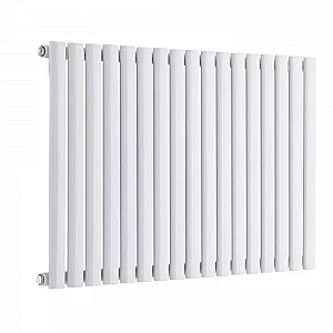 Milano Aruba Electric White Horizontal Designer Radiator 635mm x 1000mm with OnWall White Backlit WiFi Thermostat