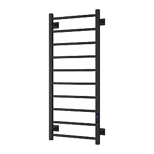 Reina Velino Stainless Steel Dry Electric Heated Towel Rail 1200mm x 500mm Matt Black