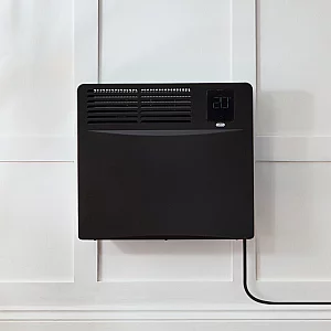 1000W Smart Electric PlugIn Black Convector Panel Heater 420mm x 475mm ECOSO Elio
