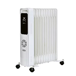 ECOSO Ellis Modern White 2800W Electric Portable Oil Filled Radiator with Turbo Fan