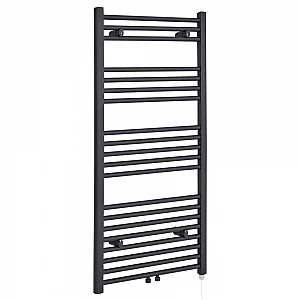 1188 x 600 Electric Grey Towel Radiator Milano Neva Anthracite Heated Towel Rail 1188mm x 600mm
