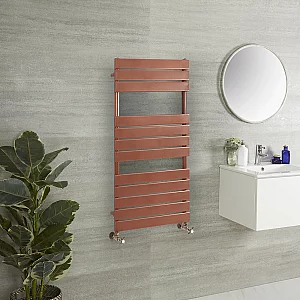 1200mm x 600mm Premium Designer Metallic Copper Flat Panel Heated Towel Rail Milano Lustro
