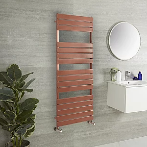 Milano Lustro Designer Metallic Copper Flat Panel Heated Towel Rail 1500mm x 600mm