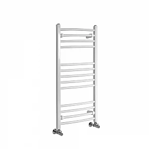 Milano Ive Curved White Heated Towel Rail 1000mm x 500mm