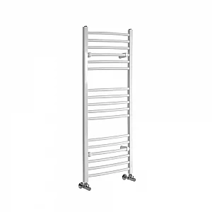 1200 x 500 White Towel Radiator Milano Ive Curved White Heated Towel Rail 1200mm x 500mm