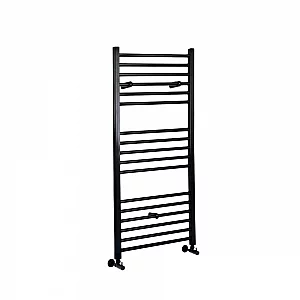 1200mm x 400mm Black Bathroom Radiator Milano Nero Flat Modern Heated Towel Rail