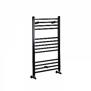 1000 x 600 Black Towel Radiator Milano Nero Flat Heated Towel Rail 1000mm x 600mm