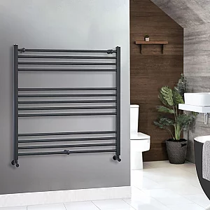 1000mm Square Grey Towel Rail Milano Artle Flat Anthracite Heated Towel Rail 1000 x 1000mm