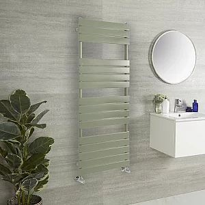 Modern Designer Leaf Green Flat Panel Heated Towel Rail 1500mm x 600mm Milano Lustro